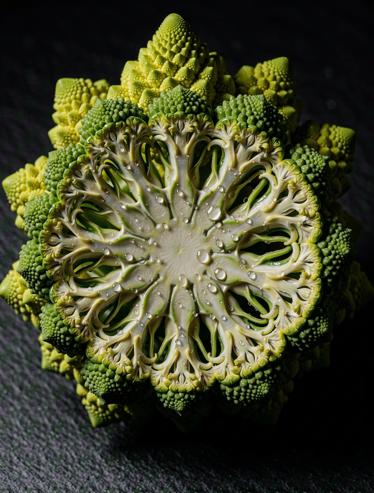 Dettaglio macro di vegetali freschi e vitali