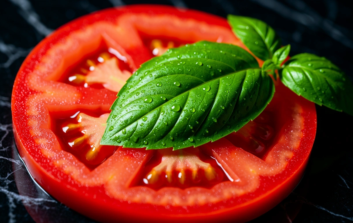 Dettaglio macro di vegetali freschi e vitali